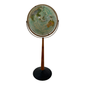 Vintage Replogle Globe on Mid-Century Modern Stand