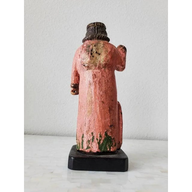 Folk Art 19th Century Spanish Colonial Santo Altar Figure For Sale - Image 3 of 11