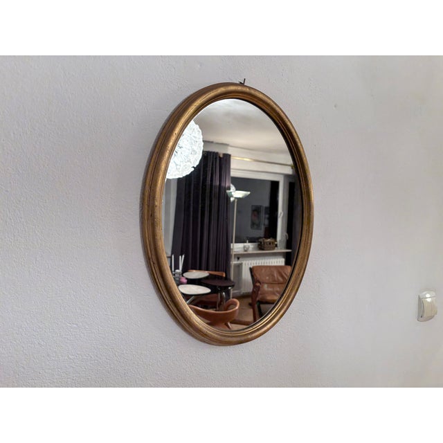 Mid-Century Modern Vintage German Mirror in Gilded Wooden Frame, 1960s For Sale - Image 3 of 13