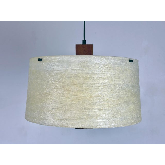 Vintage Pendant Lamp in Teak and Fiberglass by Erco, 1960s For Sale - Image 12 of 15