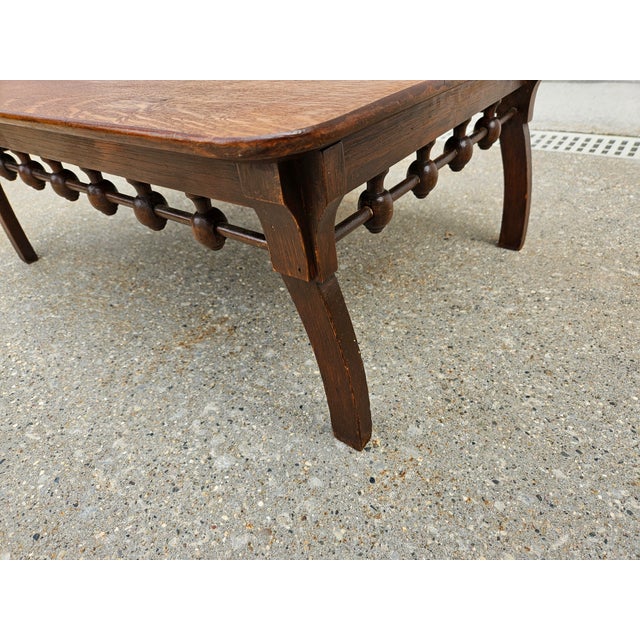 Antique Oak Stick and Ball Low Side Table or Stand For Sale - Image 11 of 16