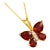 Garnet Butterfly Gemstone Pendant Necklace in 925 Sterling Silver For Sale