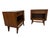Stunning pair of Mid-Century Modern walnut nightstands from the highly desirable Insignia collection by Kent Coffey,...