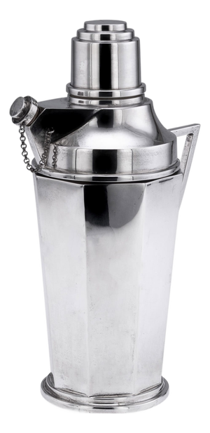 Vintage Art Deco English Silver Cocktail Shaker, 1934