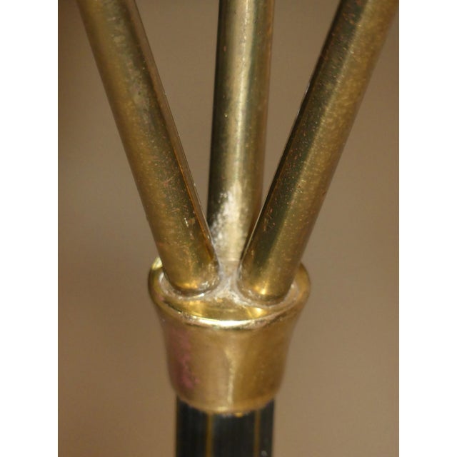 Mid-Century Tripod Floor Lamp in Brass & Glass, 1950s For Sale - Image 11 of 13