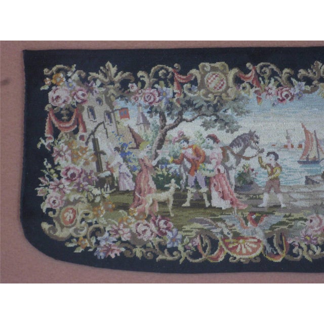 Mid 19th Century Mid 19th Century Needlepoint Tapestry Sleave Cuff Clothing Hand Embroidered Antique Gold Frame For Sale - Image 5 of 12