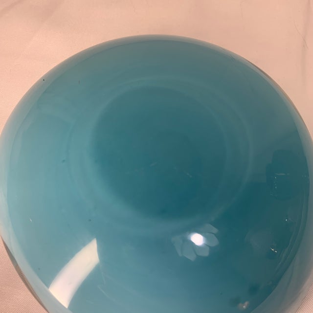 Small Alfredo Barbini Bullicante Gold Fleck Turquoise Dish C. 1960s For Sale In Chicago - Image 6 of 7