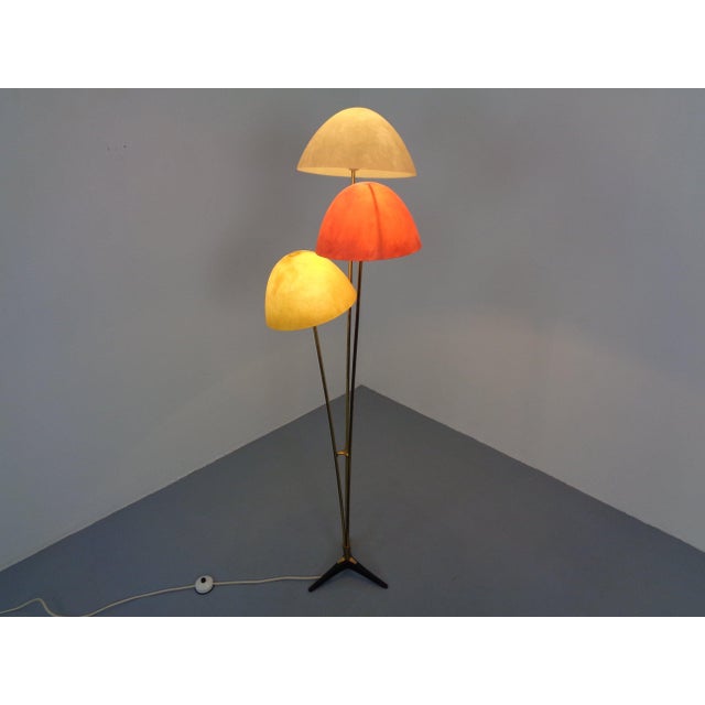Italian Fiberglass & Brass Floor Lamp, 1950s For Sale - Image 9 of 18