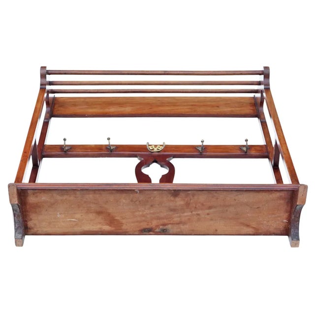 Wood Antique Art Nouveau Mahogany Towel Rail Bathroom Stand, 1900s For Sale - Image 7 of 8