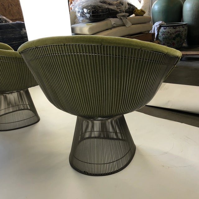 Green Mid 20th Century Lounge Chairs Attributed to Warren Platner - A Pair For Sale - Image 8 of 11