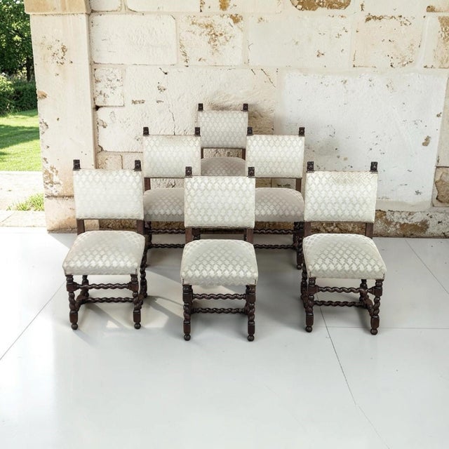 Renaissance Set of 6 Antique 19th Century Renaissance Revival Oak Dining Chairs For Sale - Image 3 of 18