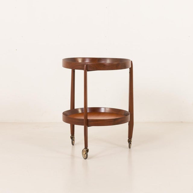 Mid-Century Modern Italian Round Bar Trolley, 1960s For Sale - Image 3 of 11