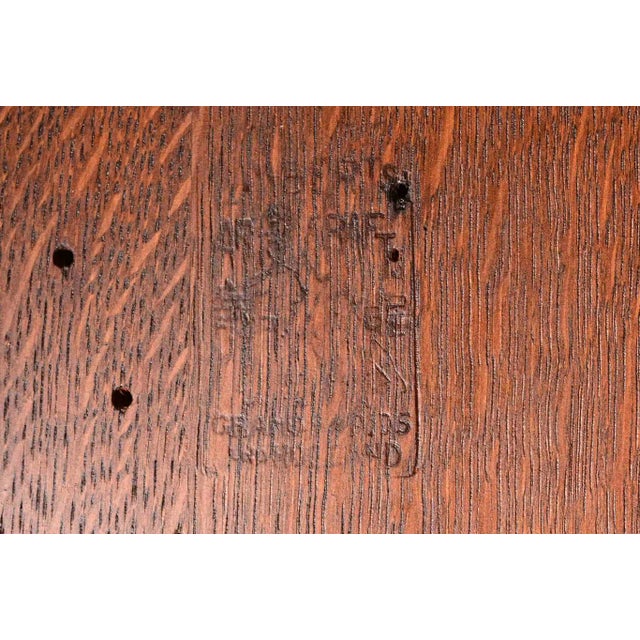 Limbert Antique Mission Oak Arts & Crafts Pedestal Extension Dining Table, Newly Refinished For Sale - Image 13 of 14