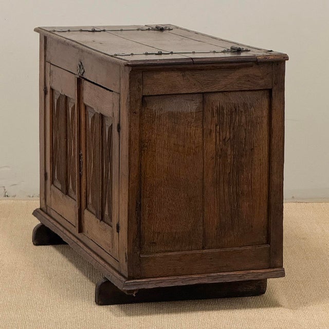 18th Century Dutch Hand-Carved Oak Trunk Adapted as Buffet For Sale - Image 14 of 18