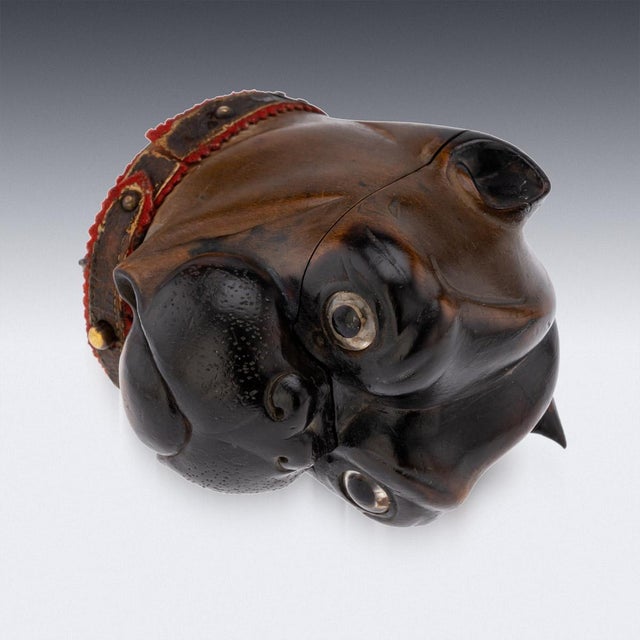 19th Century Victorian Lignum Vitae Bulldog Inkwell, 1860 For Sale - Image 11 of 18