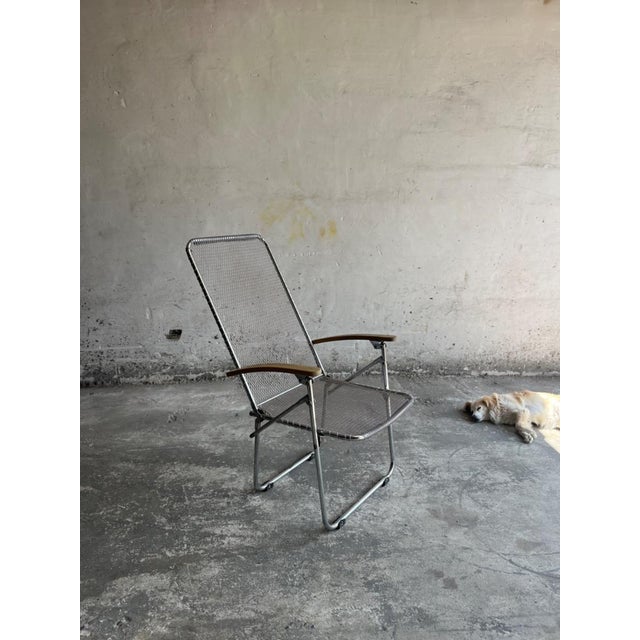 Set of Vintage Aluminium Wire Folding Chairs For Sale - Image 14 of 18
