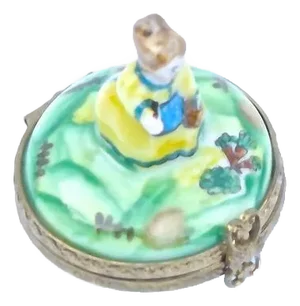 Vintage Porcelain Farm Maiden-Themed Limoges Box