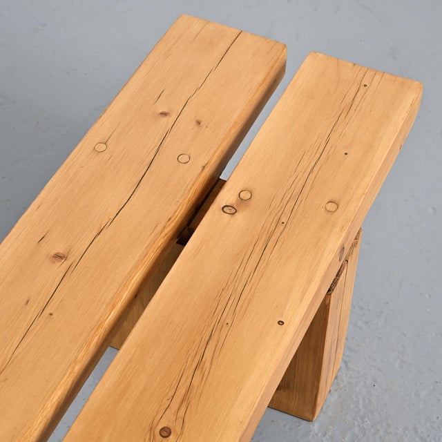 Pine Bench in the La Rive Residence Arc 1600, France, 1970 For Sale - Image 12 of 13