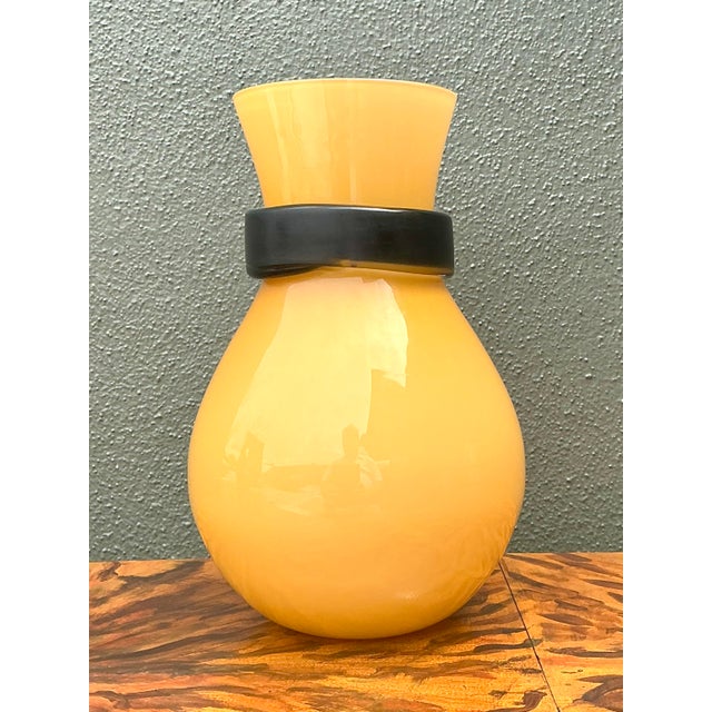 Mid-Century Modern Vintage Italian Simon Moore for Salviati “Fasciati” Vase For Sale - Image 3 of 12