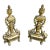 Pair Antique French Neoclassical Cast Brass Andirons For Sale