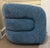 Original retail $1719, stylish Uttermost Modern Blue Junie Swivel Chair, woven light gray thread, showroom floor sample
