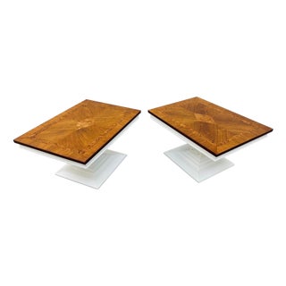 Vintage Burled Walnut Side Tables - Set of 2 For Sale