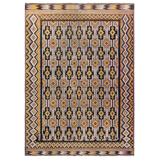 Doris Leslie Blau Vibrant Vintage Afghan Kilim Rug For Sale
