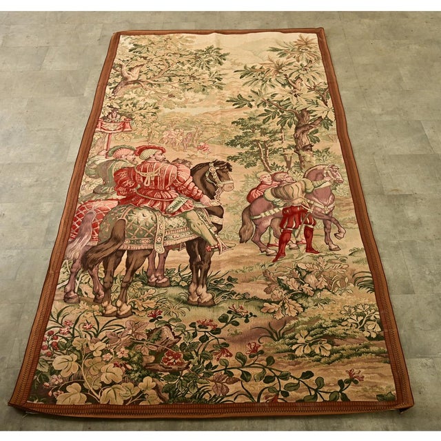 Early 20th Century French 20th Century Tapestry Cartoon with Iron Hanger For Sale - Image 5 of 12