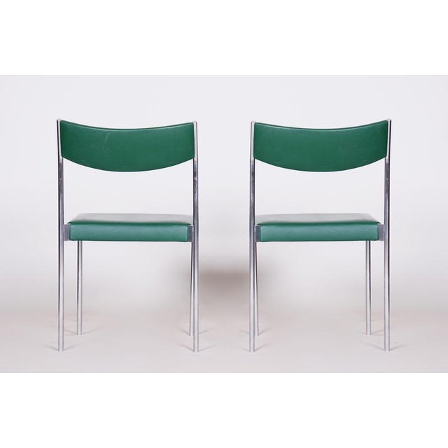 Mid-Century Chairs in Chrome and Leatherette, Central Europe, 1950s, Set of 4 For Sale - Image 9 of 13