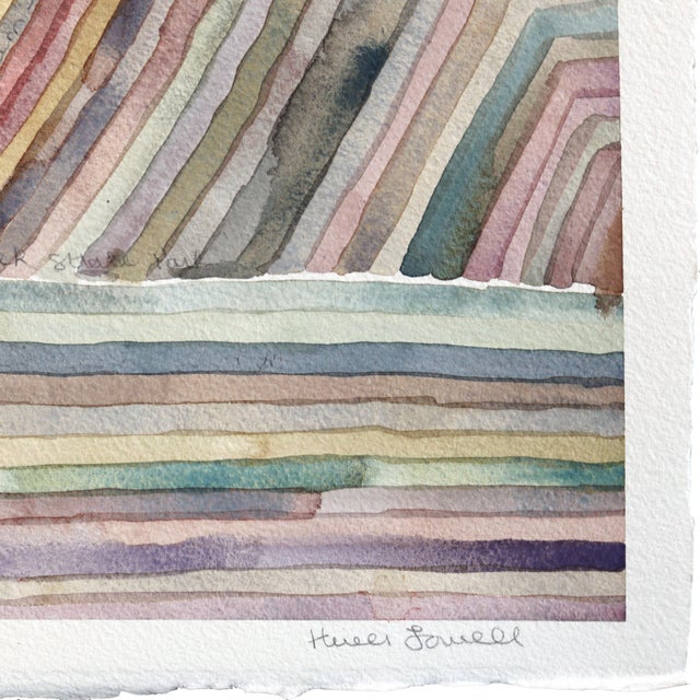 Paper Mono Lake - Abstract Muted Colorful Landscape Nature Painting on Paper Original Artwork by Heidi Lowell For Sale - Image 7 of 7