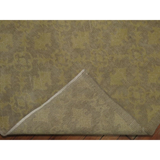 One of a kind decorative vintage Turkish Konya runner in grays and gold-yellow tones.