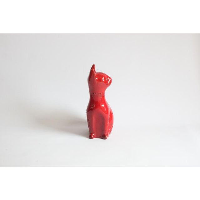 Red Ceramic Cat by Aldo Londi for Bitossi, Italy, 1960s For Sale - Image 14 of 18