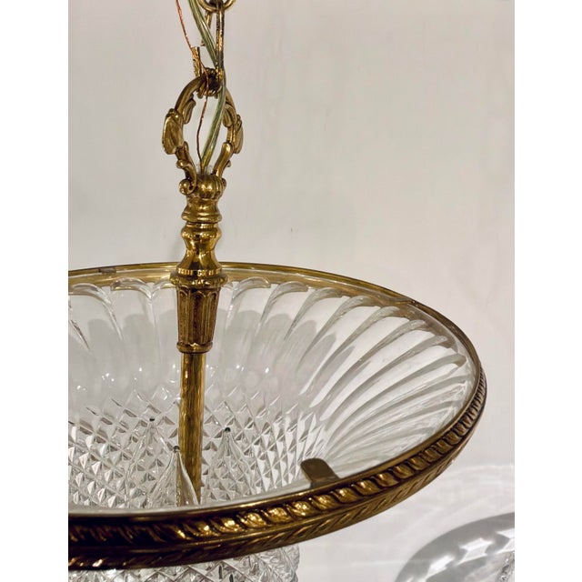 Italian Myran Allan Luxury Lighting Italian Hand Cut Leaded Crystal Bronze Pendant Light For Sale - Image 3 of 6