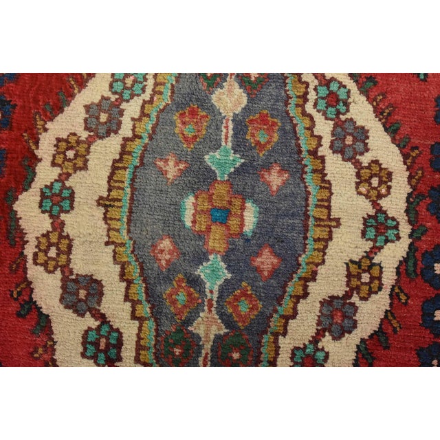 Textile Malayer Runner 3’10” X 9’9” Red Wool Vintage Tribal Hand-Knotted Oriental Rug For Sale - Image 7 of 15