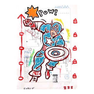 Avenging Heart - Abstract Figurative Colorful Comic Book Pop Original Artwork by Gary John For Sale