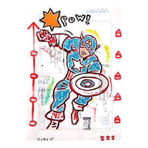 Avenging Heart - Abstract Figurative Colorful Comic Book Pop Original Artwork by Gary John