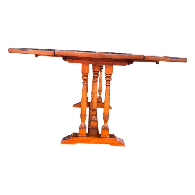 Mid 20th Century Flip Top Harvest Style Console Dining Table Chairish