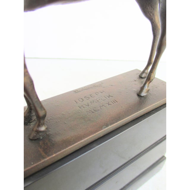 Black Horse Sculpture by Josef Humplik Dated 1913 For Sale - Image 8 of 9