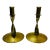 Pair of Vintage Modernist Brass Candlesticks Signed Brennan For Sale