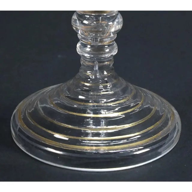 Gold 1920s Hand Blown and Decorated Vine Glasses, Venice - Set of 6 For Sale - Image 8 of 8