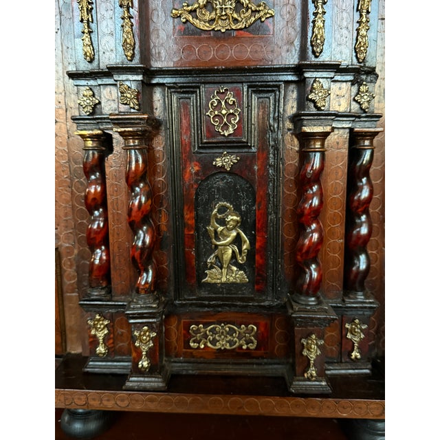 Early 19th Century Spanish Walnut Bargueño Cabinet on Stand With Iron Stretcher For Sale - Image 16 of 17
