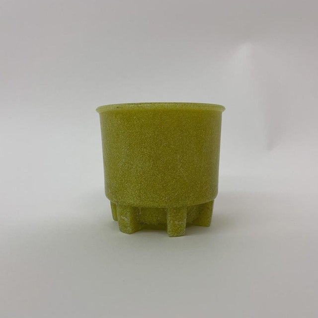 Glass Antique Leerdam Copier cactus pot in yellow graniver glass , 1928 For Sale - Image 7 of 7
