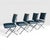 1970s Sculptural Iron X-Frame Dining Chairs in Dark Green Leather – Set of 4 For Sale - Image 5 of 15