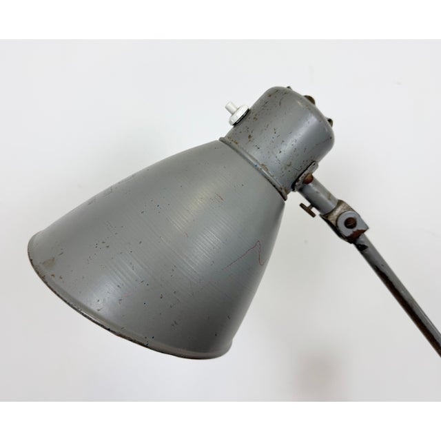 Mid-Century Modern Large Grey Industrial Workshop Table Lamp, 1960s For Sale - Image 3 of 18
