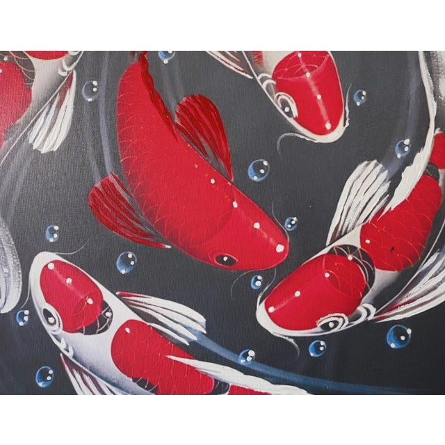 Koi gliding through still water - a meditation on memory and beauty. Part of a 3-piece koi series by the same artist...