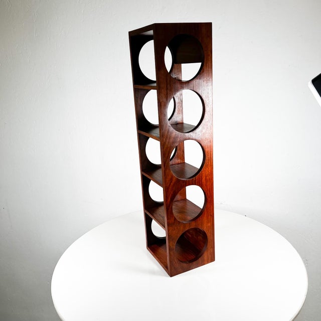 Modern Rosewood 5 Bottle Wine Holder Stand in Exotic Wood For Sale - Image 4 of 11
