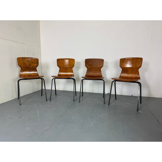 Metal Mid-Century Industrial Modern Chairs from Eromes, 1960s, Set of 4 For Sale - Image 7 of 7