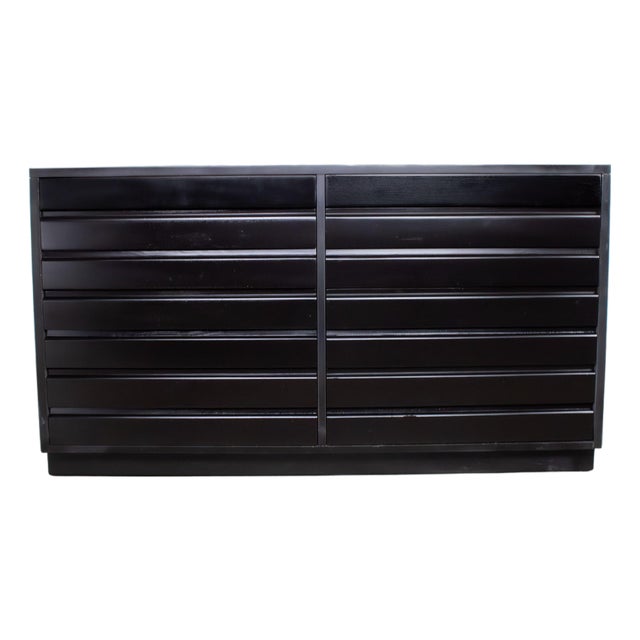 Mid-20th Century MCM Dresser by Sligh Furniture Cross Country Line With Black Painted Frame For Sale