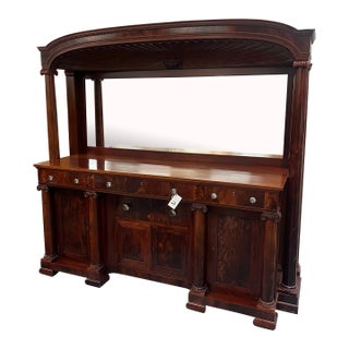 1920s Empire Revival Mirror Back Mahogany Sideboard For Sale
