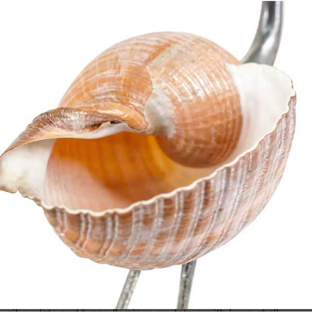 Gabriella Binazzi, Silver Plate, Brass & Large Seashell Flamingo, Signed For Sale In West Palm - Image 6 of 12